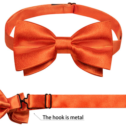 Brilliant Orange Solid Shining Silk Bowtie Vest Set vest set    - Sophisticated Gentlemen