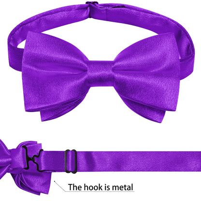 Purple Solid Shining Silk Bowtie Vest Set vest set    - Sophisticated Gentlemen