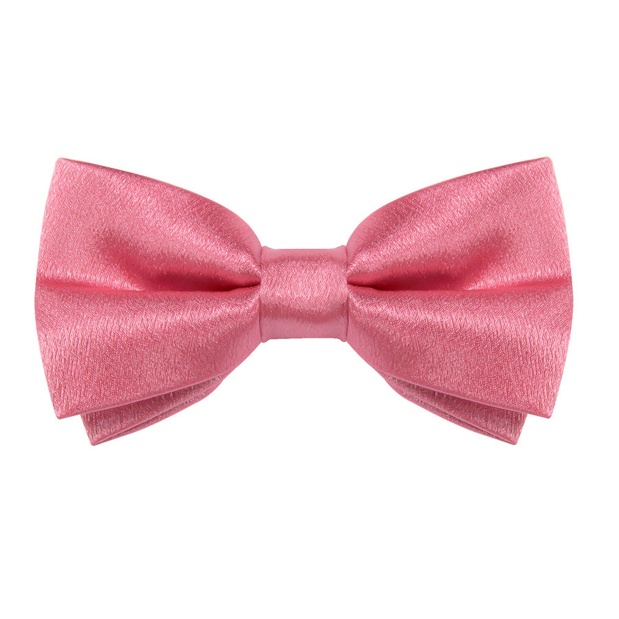 Pink Solid Shining Silk Men's Bowtie Vest Set vest set    - Sophisticated Gentlemen