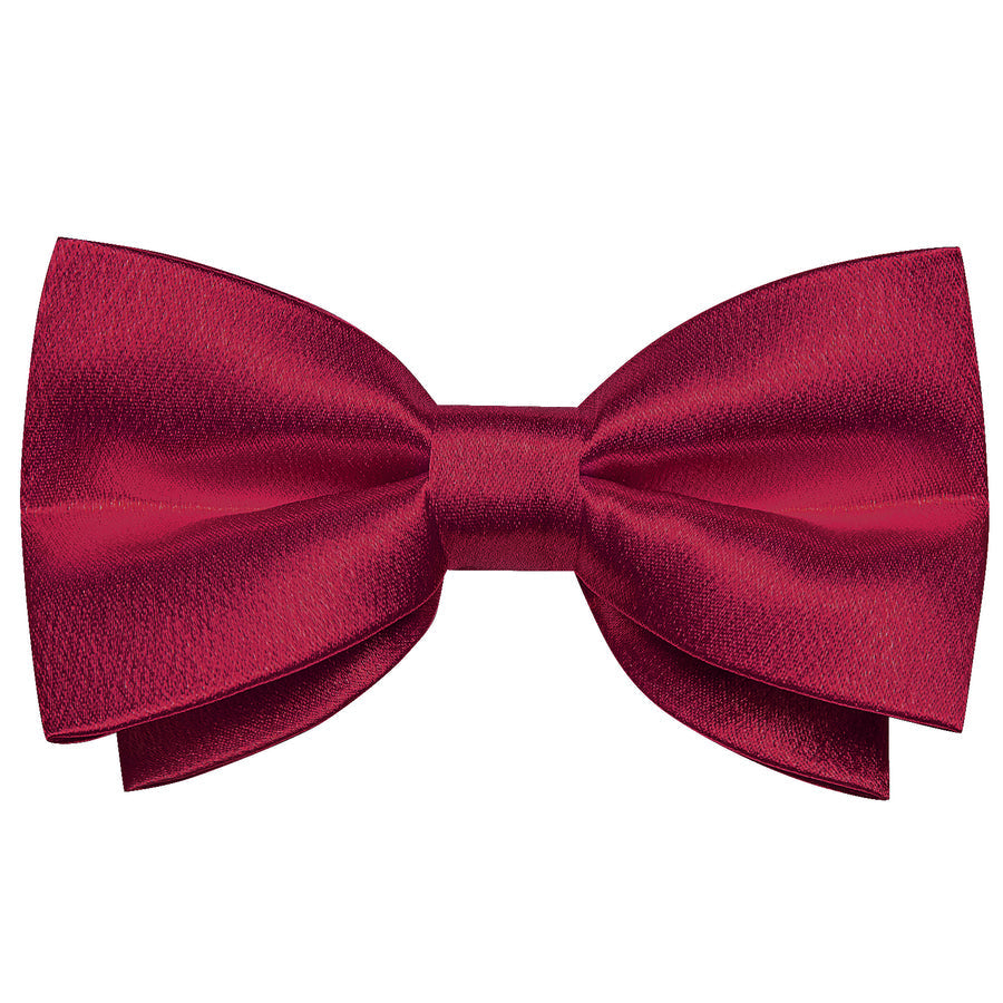 Wine Red Solid Shining Silk Men's Bowtie Vest Set vest set    - Sophisticated Gentlemen