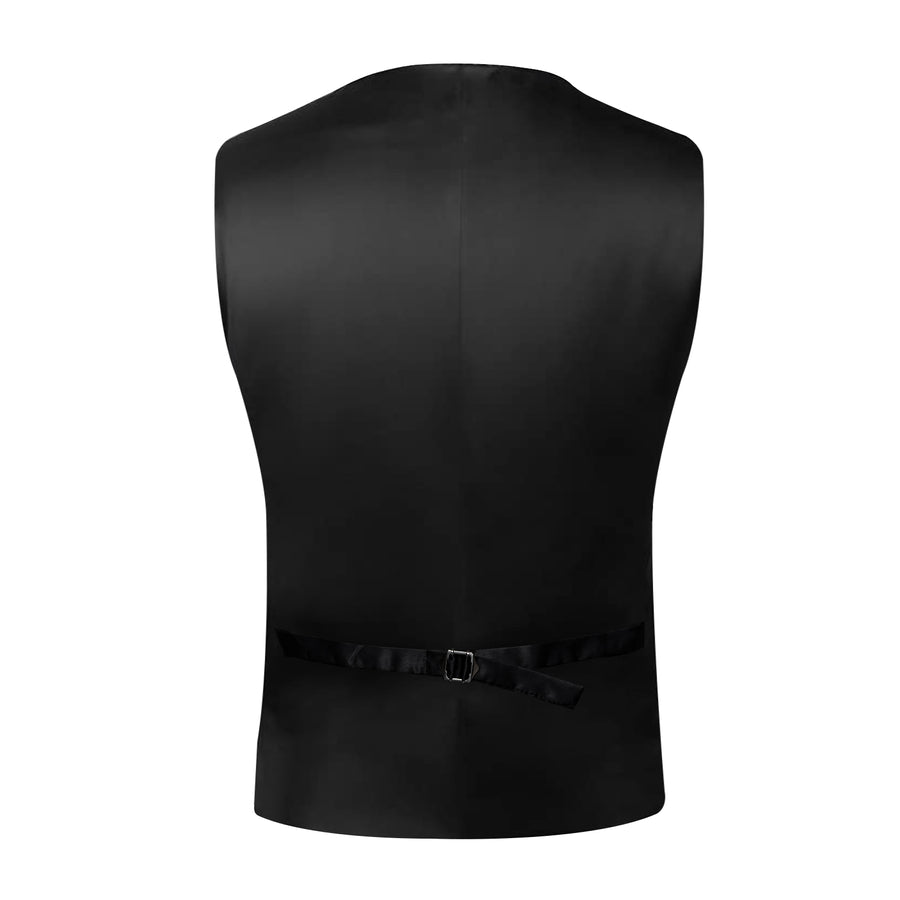 New Champagne Solid Shining Silk Vest Set vest set    - Sophisticated Gentlemen