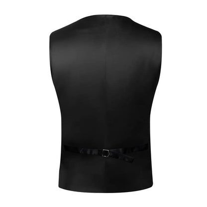New Champagne Solid Shining Silk Vest Set vest set    - Sophisticated Gentlemen