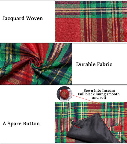 Christmas Green Red Plaid Bowtie Vest Set vest set    - Sophisticated Gentlemen