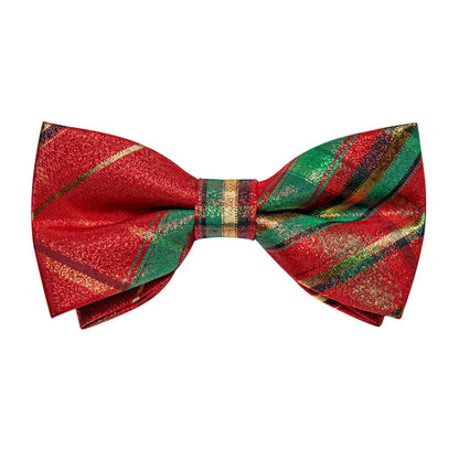 Christmas Red Green Plaid Bowtie Vest Set vest set    - Sophisticated Gentlemen