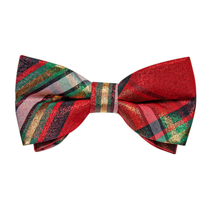 Christmas Scotland Red Green Plaid Bowtie Vest Set vest set    - Sophisticated Gentlemen