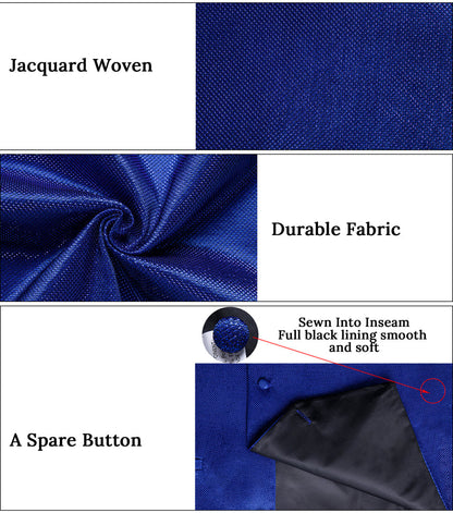 New Dark Blue Solid Shiny Men's Bowtie Vest Set vest set    - Sophisticated Gentlemen