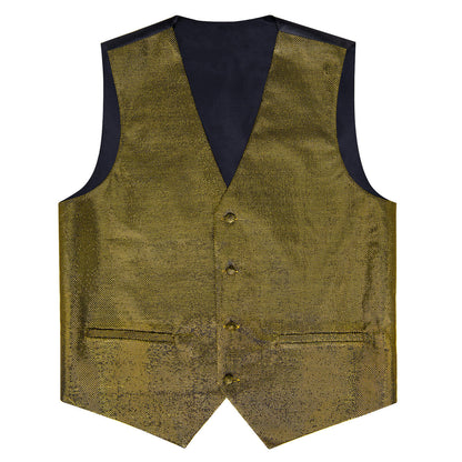 Army Green Shiny Vest Set with Matching Bow Tie, Hanky, and Cufflinks vest set    - Sophisticated Gentlemen