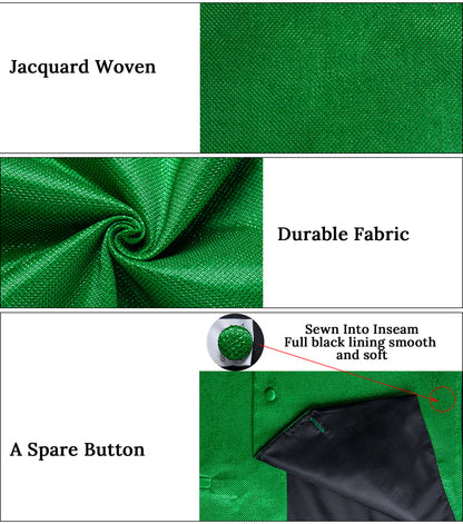 Green Solid Shiny Men's Bowtie Vest Set vest set    - Sophisticated Gentlemen