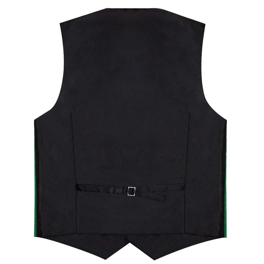 New Deep Green Solid Shiny Men's Bowtie Vest Set vest set    - Sophisticated Gentlemen
