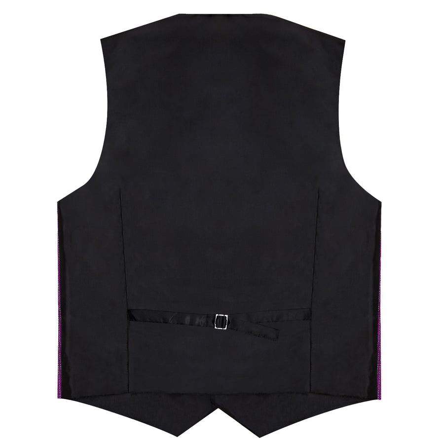 New Amethyst Purple Solid Shiny Men's Bowtie Vest Set vest set    - Sophisticated Gentlemen