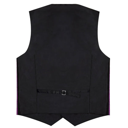 New Amethyst Purple Solid Shiny Men's Bowtie Vest Set vest set    - Sophisticated Gentlemen