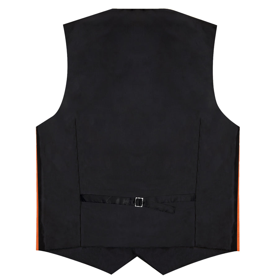 Solid Shiny Burnt Orange Bowtie Vest Set vest set    - Sophisticated Gentlemen