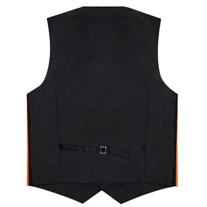 Solid Shiny Burnt Orange Bowtie Vest Set vest set    - Sophisticated Gentlemen