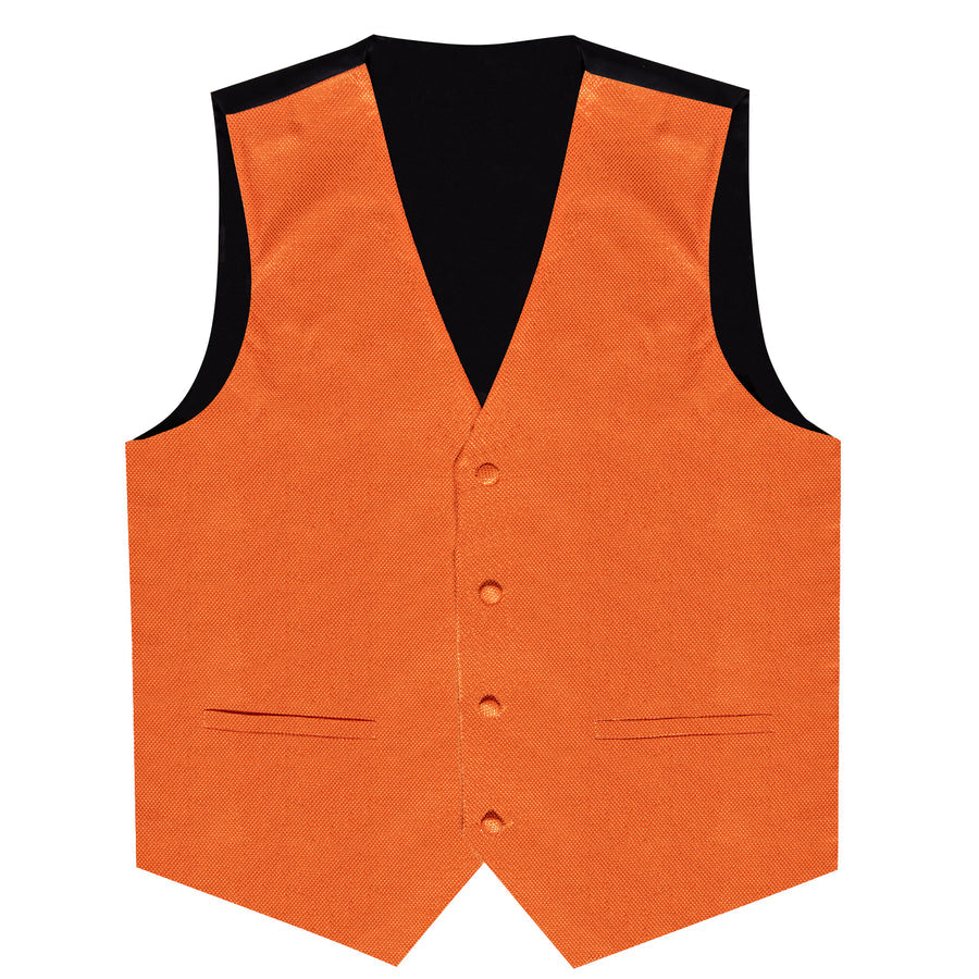 Solid Shiny Burnt Orange Bowtie Vest Set vest set    - Sophisticated Gentlemen