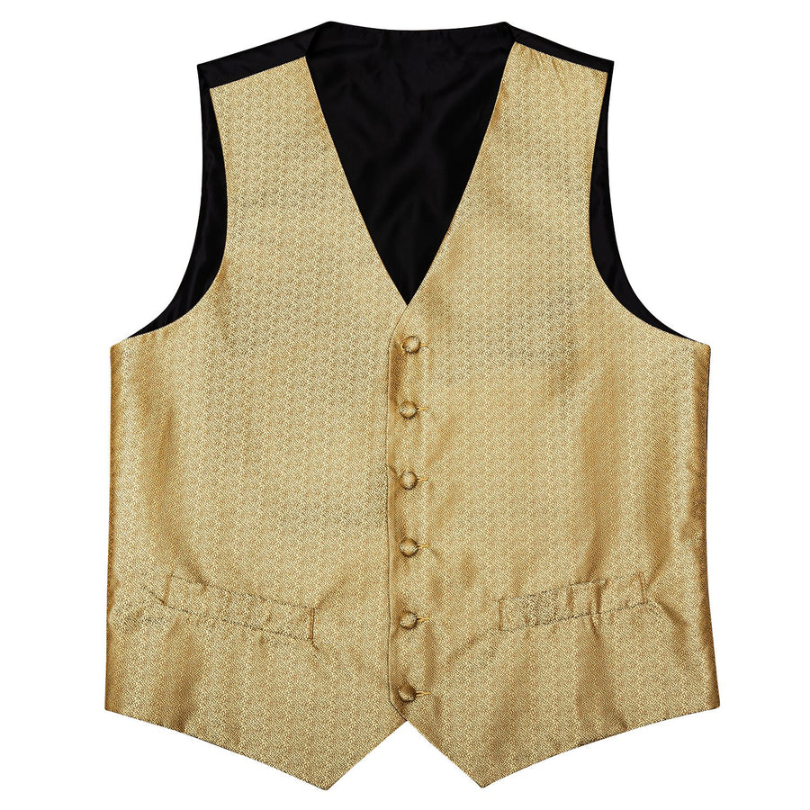 Golden Woven Silk Vest Set vest set    - Sophisticated Gentlemen