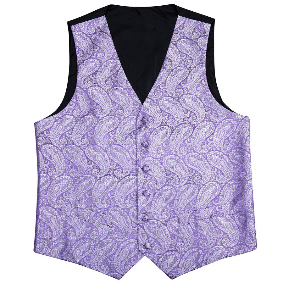 Baby Purple Paisley Silk Vest Set vest set    - Sophisticated Gentlemen