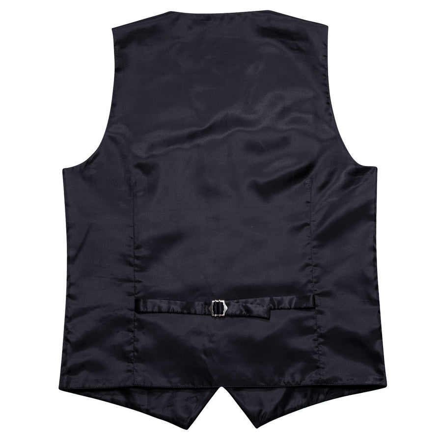 Shining Blue Floral Silk Vest Set vest set    - Sophisticated Gentlemen