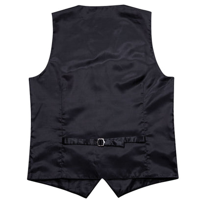 Shining Blue Floral Silk Vest Set vest set    - Sophisticated Gentlemen