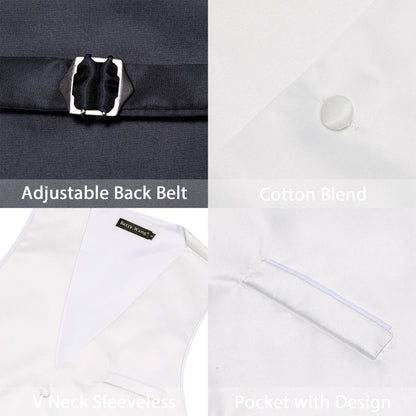 Pearl White Silk Suit Vest Set vest set    - Sophisticated Gentlemen