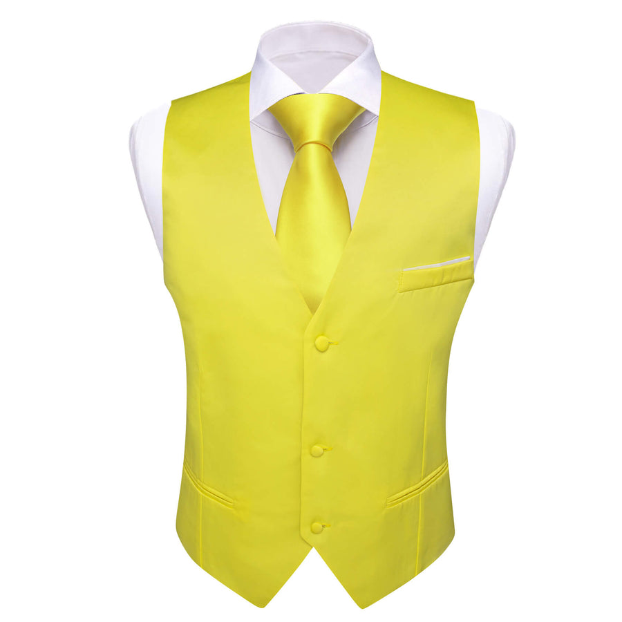 Yellow Silk Suit Vest Set vest set    - Sophisticated Gentlemen