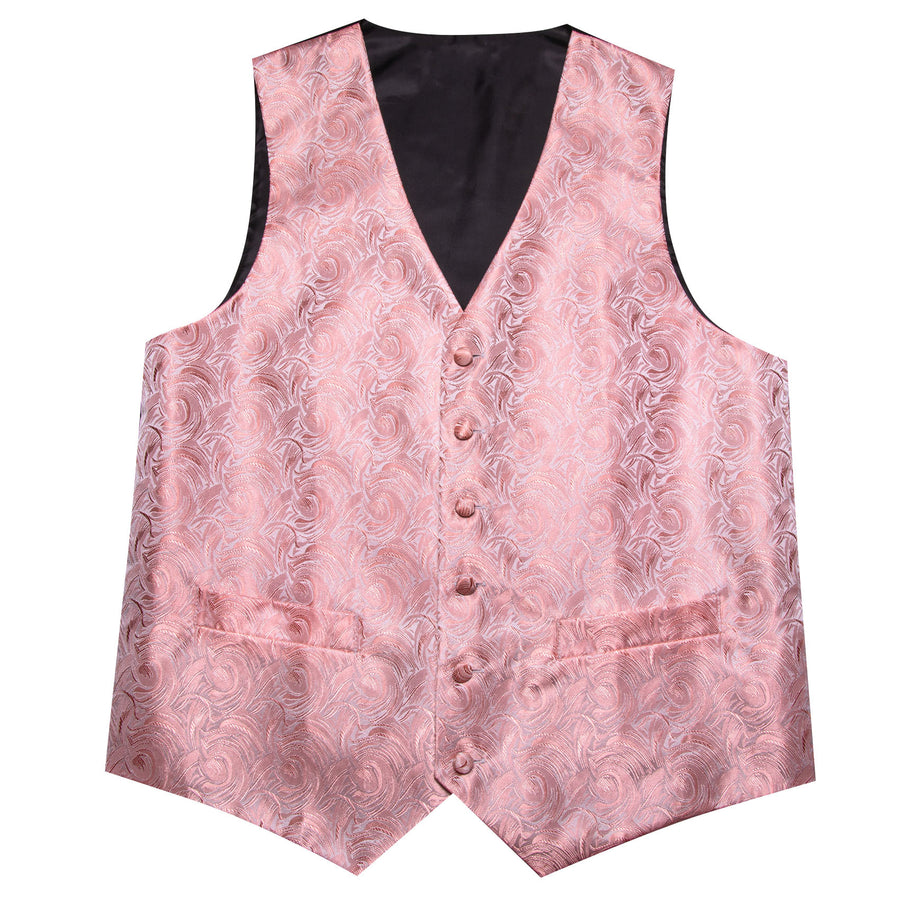 Blush Pink Floral Silk Vest Set - 4 Piece vest set    - Sophisticated Gentlemen