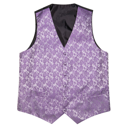 Purple Paisley Silk Vest Set vest set    - Sophisticated Gentlemen