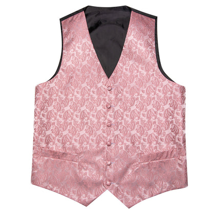 Pink Paisley Silk Men's Vest Set vest set    - Sophisticated Gentlemen