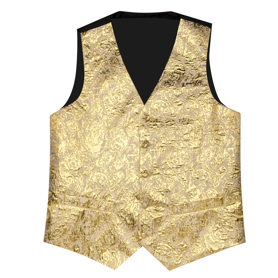 Gold Novelty Jacquard Silk Vest Set vest set    - Sophisticated Gentlemen
