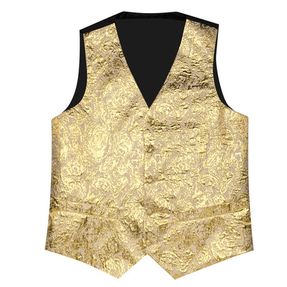 Gold Novelty Jacquard Silk Vest Set vest set    - Sophisticated Gentlemen
