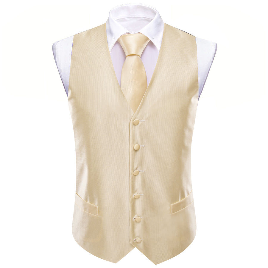 Linen White Striped Silk Men's Vest Set vest set    - Sophisticated Gentlemen