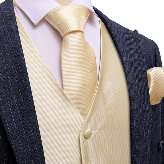 Linen White Striped Silk Men's Vest Set vest set S (Chest 40")   - Sophisticated Gentlemen