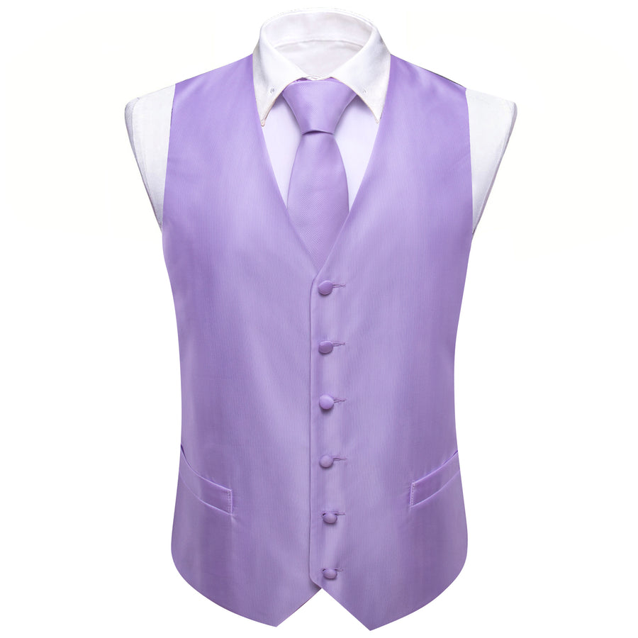 Light Purple Silk Vest Set vest set    - Sophisticated Gentlemen
