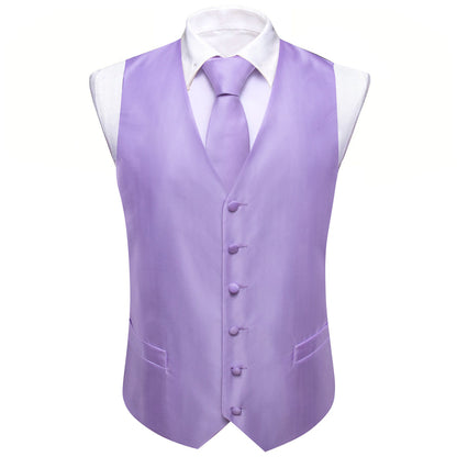 Light Purple Silk Vest Set vest set    - Sophisticated Gentlemen