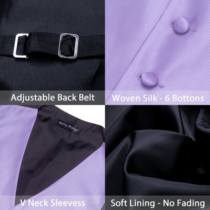 Light Purple Silk Vest Set vest set    - Sophisticated Gentlemen