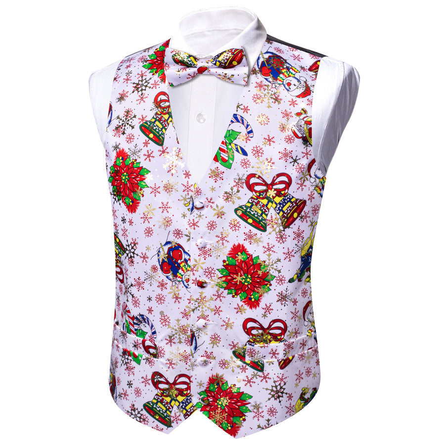 White Green Christmas Bowtie Vest Set vest set    - Sophisticated Gentlemen