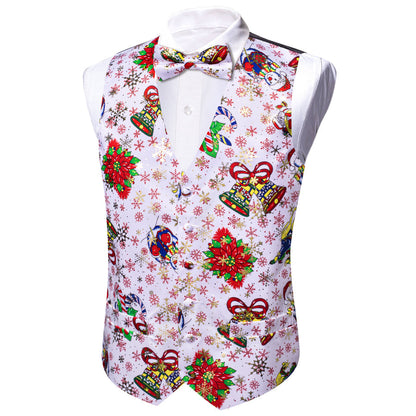 White Green Christmas Bowtie Vest Set vest set    - Sophisticated Gentlemen