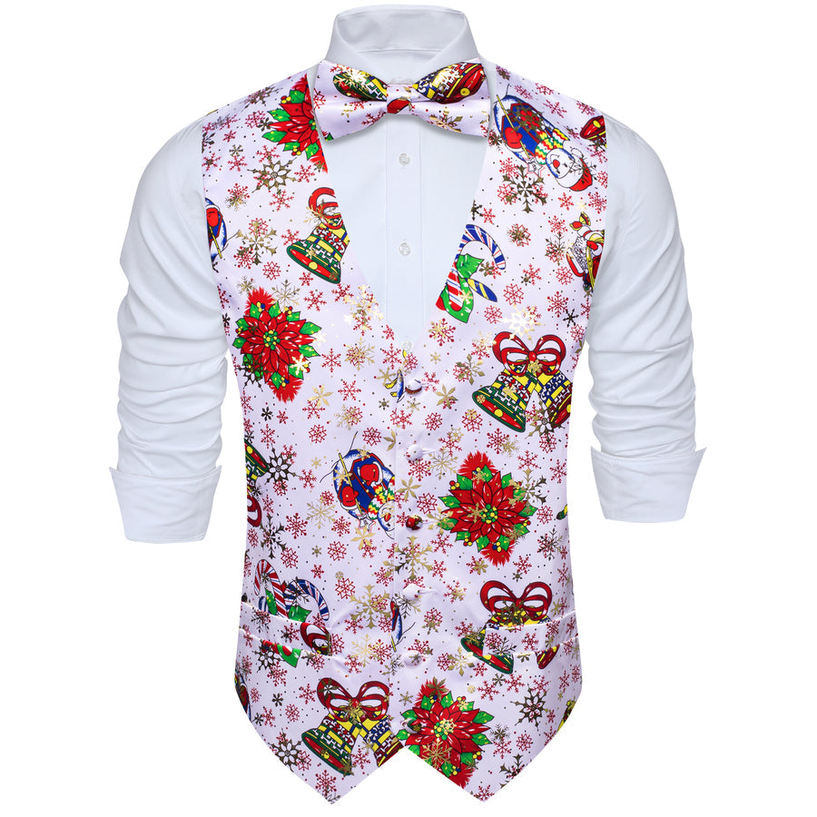 White Green Christmas Bowtie Vest Set vest set    - Sophisticated Gentlemen