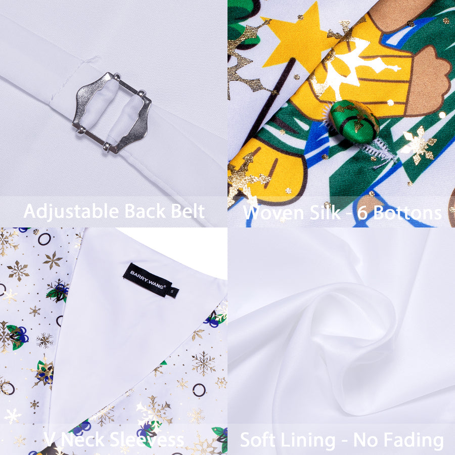 White Green Christmas Tree Bowtie Vest Set vest set    - Sophisticated Gentlemen