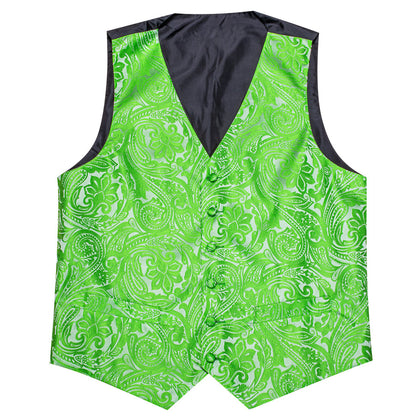 Verdant Green Floral Vest Set - 4 Piece vest set    - Sophisticated Gentlemen