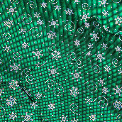 Green White Snowflake Novelty Jacquard Silk Men's Vest Set vest set    - Sophisticated Gentlemen