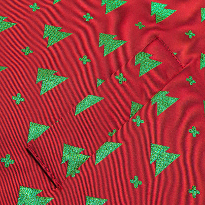 Red Green Christmas Tree Novelty Jacquard Silk Vest Set vest set    - Sophisticated Gentlemen