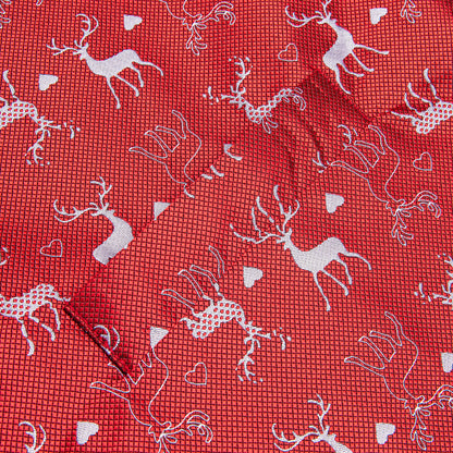 Red White Christmas Deer Novelty Jacquard Silk Vest Set vest set    - Sophisticated Gentlemen
