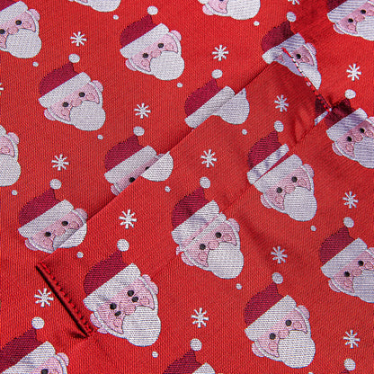 Red White Christmas Santa Claus Novelty Jacquard Silk Vest Set vest set    - Sophisticated Gentlemen