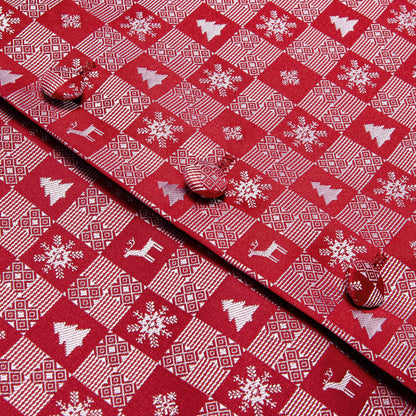 Christmas Red Snowflake Novelty Jacquard Silk Men's Vest Set vest set    - Sophisticated Gentlemen