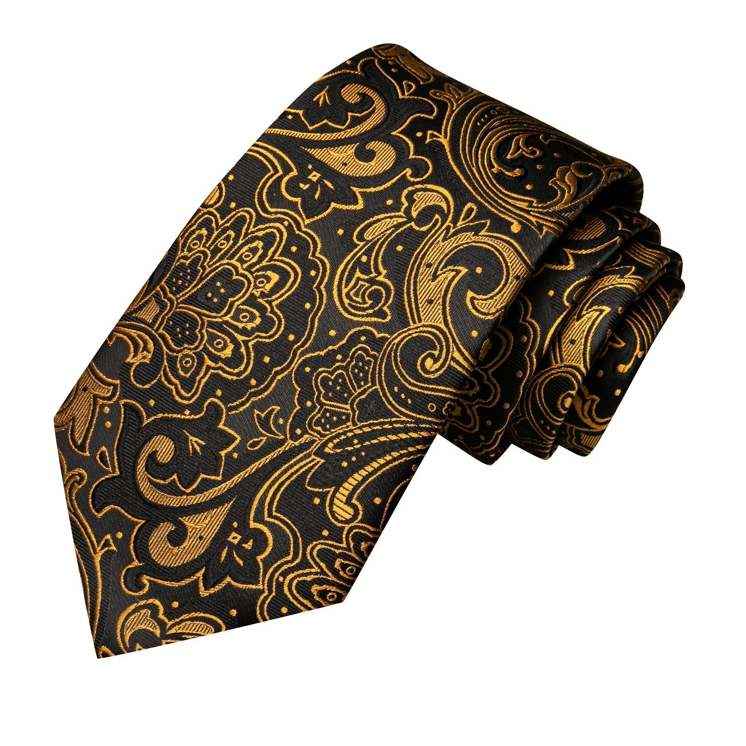Gold and Black Paisley Luxury Tie Set tie sets    - Sophisticated Gentlemen