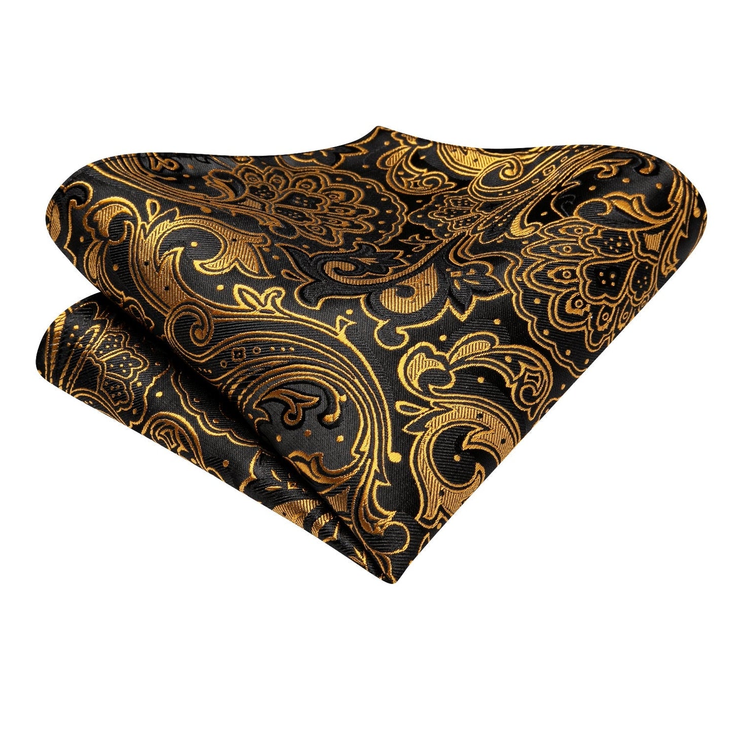 Gold and Black Paisley Luxury Tie Set tie sets    - Sophisticated Gentlemen