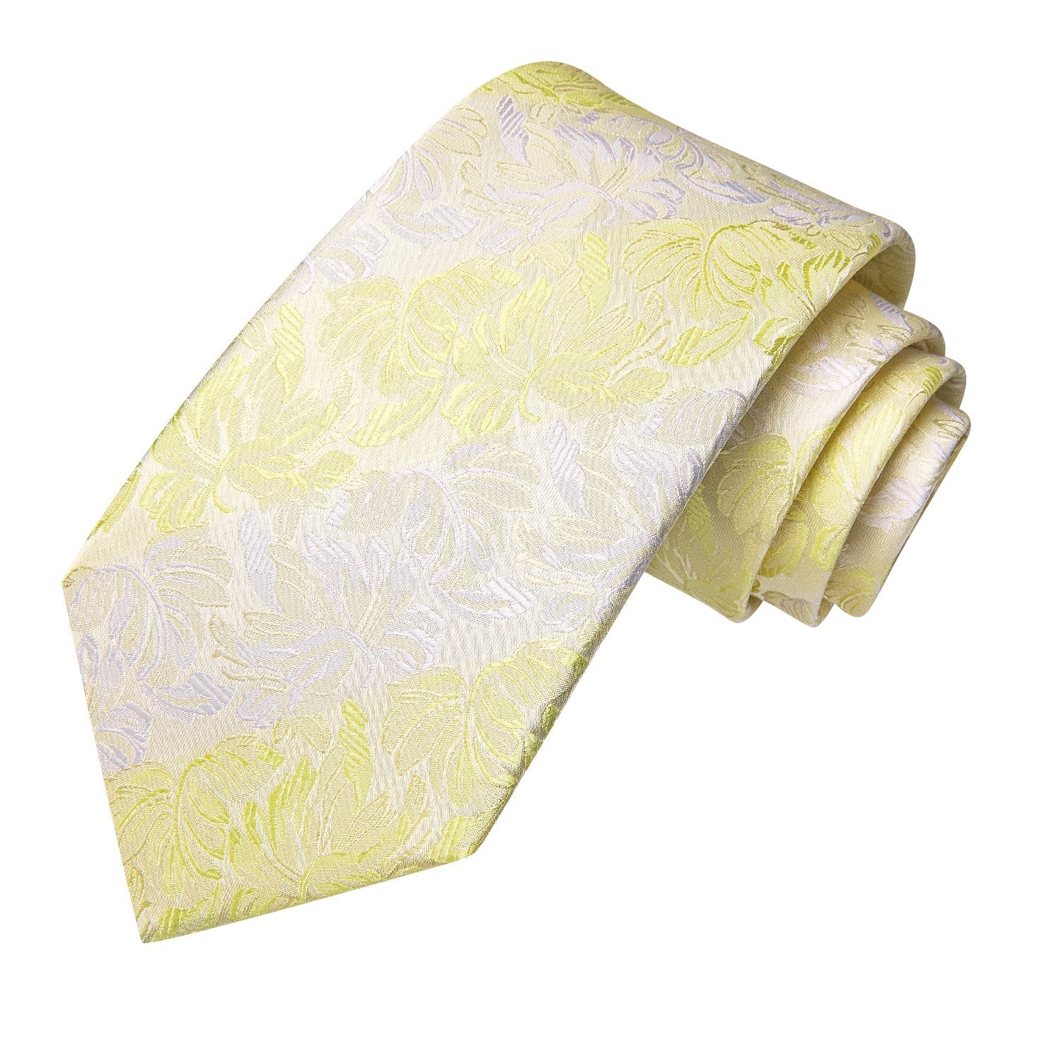 Yellow and Champagne Floral Tie Set tie sets    - Sophisticated Gentlemen