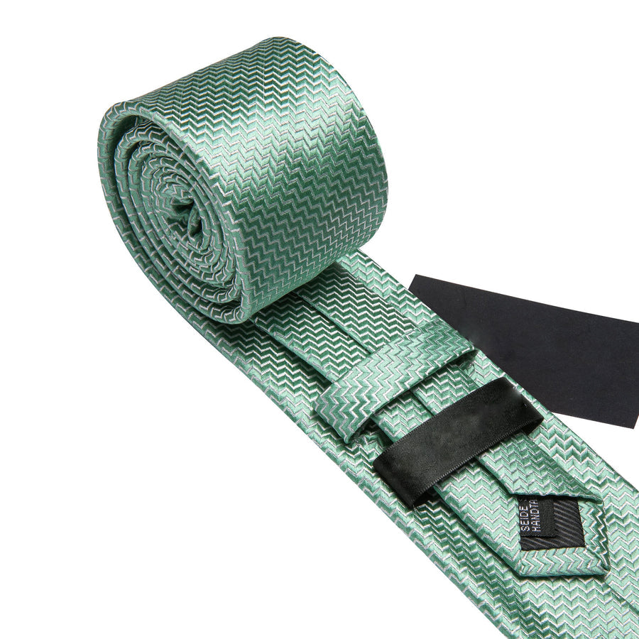 Mint Green Silk Tie, Pocket Square and Cufflinks tie sets    - Sophisticated Gentlemen