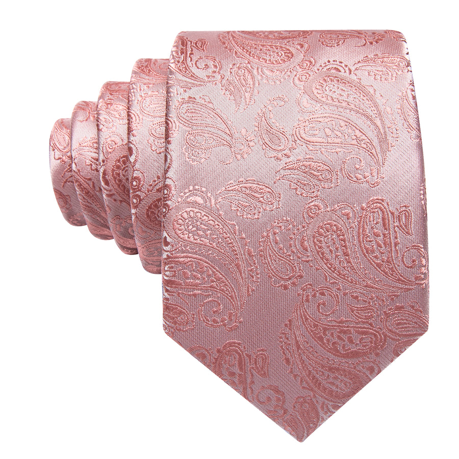 Coral Paisley XL Tie, Pocket Square and Cufflinks tie sets    - Sophisticated Gentlemen