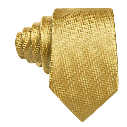 Golden Blocks Tie, Pocket Square and Cufflinks tie sets    - Sophisticated Gentlemen
